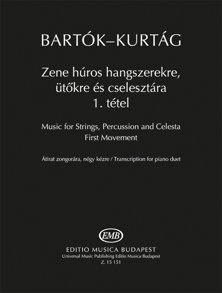 Bartok Music For Strings Perc & Celesta Pf Duet Sheet Music Songbook