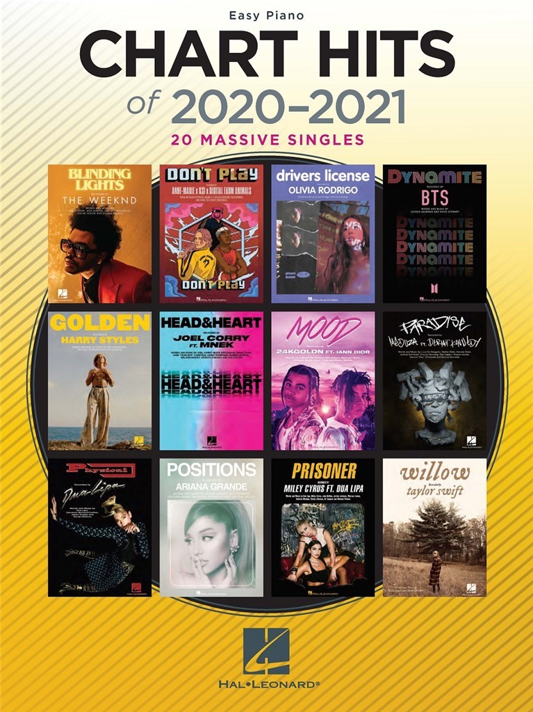 Chart Hits Of 2020-2021 Easy Piano Sheet Music Songbook