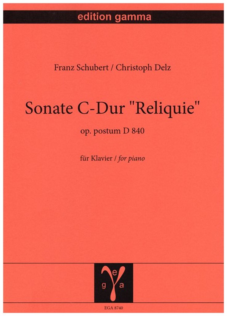 Schubert Sonate C-dur Reliquie Delz Piano Sheet Music Songbook