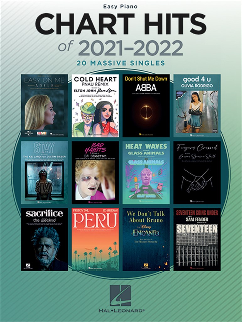 Chart Hits Of 2021-2022 Easy Piano Sheet Music Songbook