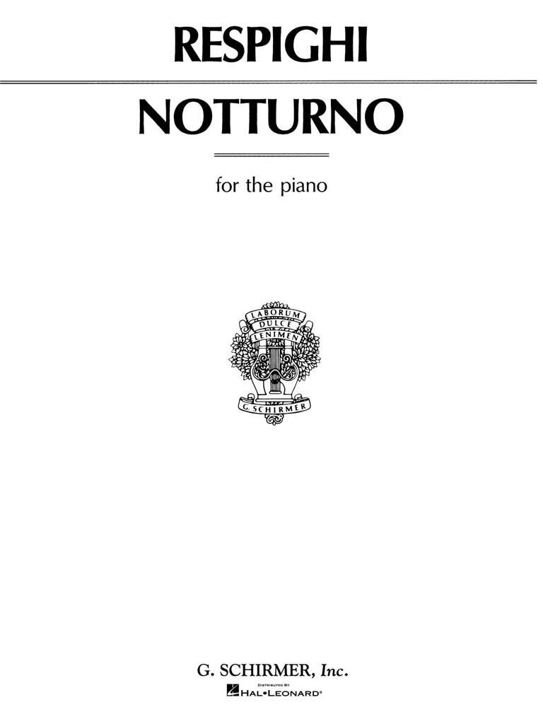 Respighi Notturno Piano Sheet Music Songbook
