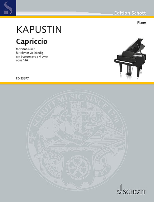 Kapustin Capriccio Op146 Piano 4-hands Sheet Music Songbook