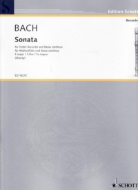 Bach Sonata F (bwv 1035) Treble Recorder Sheet Music Songbook