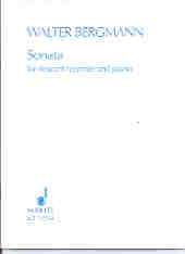 Bergmann Sonata (1965) Descant Recorder Sheet Music Songbook