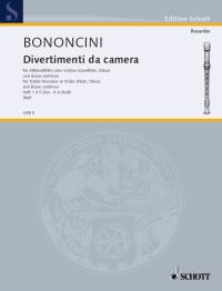 Bononcini Divertimenti De Camera Book 1 Recorder Sheet Music Songbook