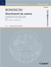 Bononcini Divertimenti De Camera Book 3 Recorder Sheet Music Songbook