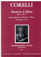 Corelli Sonata Op5 No 8 Amin Descant/sop Recorder Sheet Music Songbook