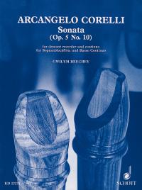 Corelli Sonata Op5 No 10 Descant & Piano Recorder Sheet Music Songbook