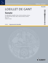 Loeillet De Gant Sonata Op3 No 6 Emin Recorder Sheet Music Songbook