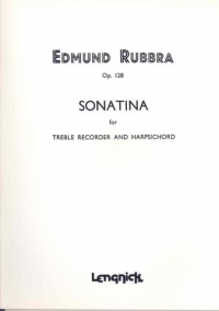 Rubbra Sonatina Op128 Treble Recorder Sheet Music Songbook