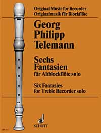 Telemann Fantasies (6) Treble Recorder Sheet Music Songbook