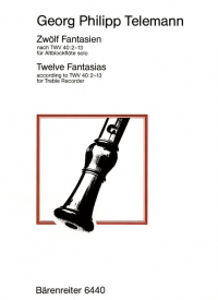 Telemann Fantasias (12) Harras Treble Recorder Sheet Music Songbook