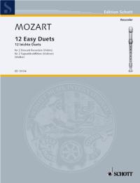 Mozart Twelve Easy Duets Descant Recorders Sheet Music Songbook