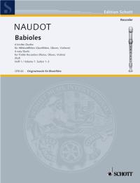 Naudot Duets (6 Easy) Vol 1 Treble Recorders Sheet Music Songbook