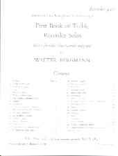 First Book Of Treble Recorder Solos Recorder Part Sheet Music Songbook