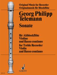 Telemann Sonata Amin Recorder Sheet Music Songbook
