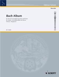 Bach Album Treble Recorder & Piano Sheet Music Songbook
