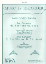 Santini Sonatas (2) Recorder Sheet Music Songbook