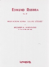 Rubbra Coeurs Desoles Op67 Recorder Sheet Music Songbook