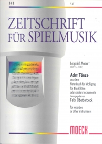 Mozart Dances (8) Three Recorders Sheet Music Songbook