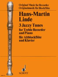 Linde 3 Jazzy Tunes Treble Recorder & Piano Sheet Music Songbook