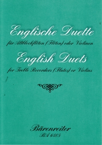 English Duets For Two Treble Recorders Sheet Music Songbook