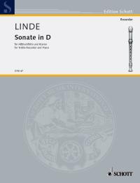 Linde Sonata Dmin Recorder & Pf Sheet Music Songbook