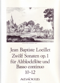 Loeillet De Gant Sonatas (12) Op1 Book 4 (10-12) Sheet Music Songbook