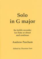 Parcham Solo G Treble Recorder (fl/ob) & Piano Sheet Music Songbook