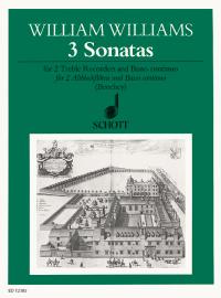 Williams Three Sonatas 2treble Recorders & Bc Sheet Music Songbook