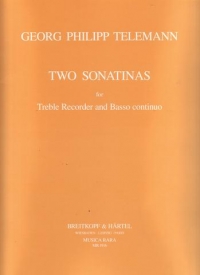 Telemann 2 Sonatinas Treble Recorders & Piano Sheet Music Songbook