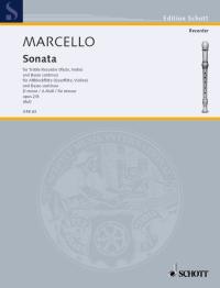 Marcello Sonata No 8 Op 2 Treble/cello/keyboard Sheet Music Songbook