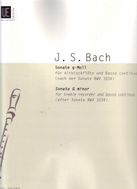 Bach Sonata Gmin Bwv1034 Recorder Sheet Music Songbook