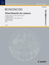Bononcini Divertimenti Da Camera Book 4 Recorder Sheet Music Songbook