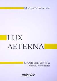 Zahnhausen Lux Aeterna Treble Recorder Sheet Music Songbook