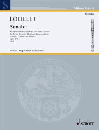 Loeillet Sonata In D Minor Treble Recorder & Bc Sheet Music Songbook
