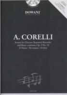 Corelli Sonata Op5 No10 D Desc Rec&pf Bk&cd Dowani Sheet Music Songbook