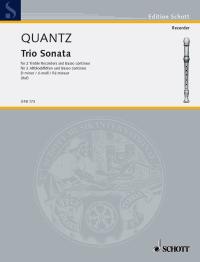 Quantz Trio Sonata Dmin 2 Treble Recorders/bc Sheet Music Songbook