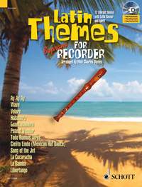 Latin Themes Soprano Recorder Book & Cd Sheet Music Songbook