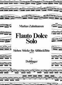 Flauto Dolce Solo Zahnhausen Recorder Sheet Music Songbook