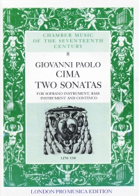 Cima 2 Sonatas (1610) 2 Recorders/pf With Bass Pt Sheet Music Songbook