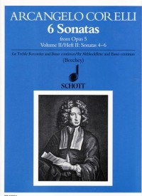 Corelli 6 Sonatas Op5 Vol 2 Treble Recorder Sheet Music Songbook