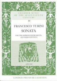 Turini Sonata 2 Recorders & Basso Continuo Sheet Music Songbook