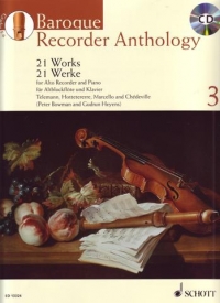 Baroque Recorder Anthology 3 Treble Book & Audio Sheet Music Songbook