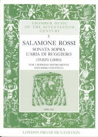 Rossi Sonata Sopra Laria Di Ruggiero 2 Recorders Sheet Music Songbook