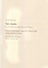Krahmer Originalstucke Op25 Csakan 2 Recorders Sheet Music Songbook