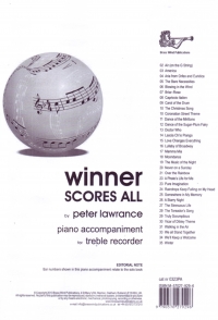 Winner Scores All Lawrance Treble Rec Piano Accomp Sheet Music Songbook