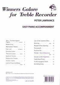 Winners Galore Lawrance Treble Rec Piano Accomps Sheet Music Songbook