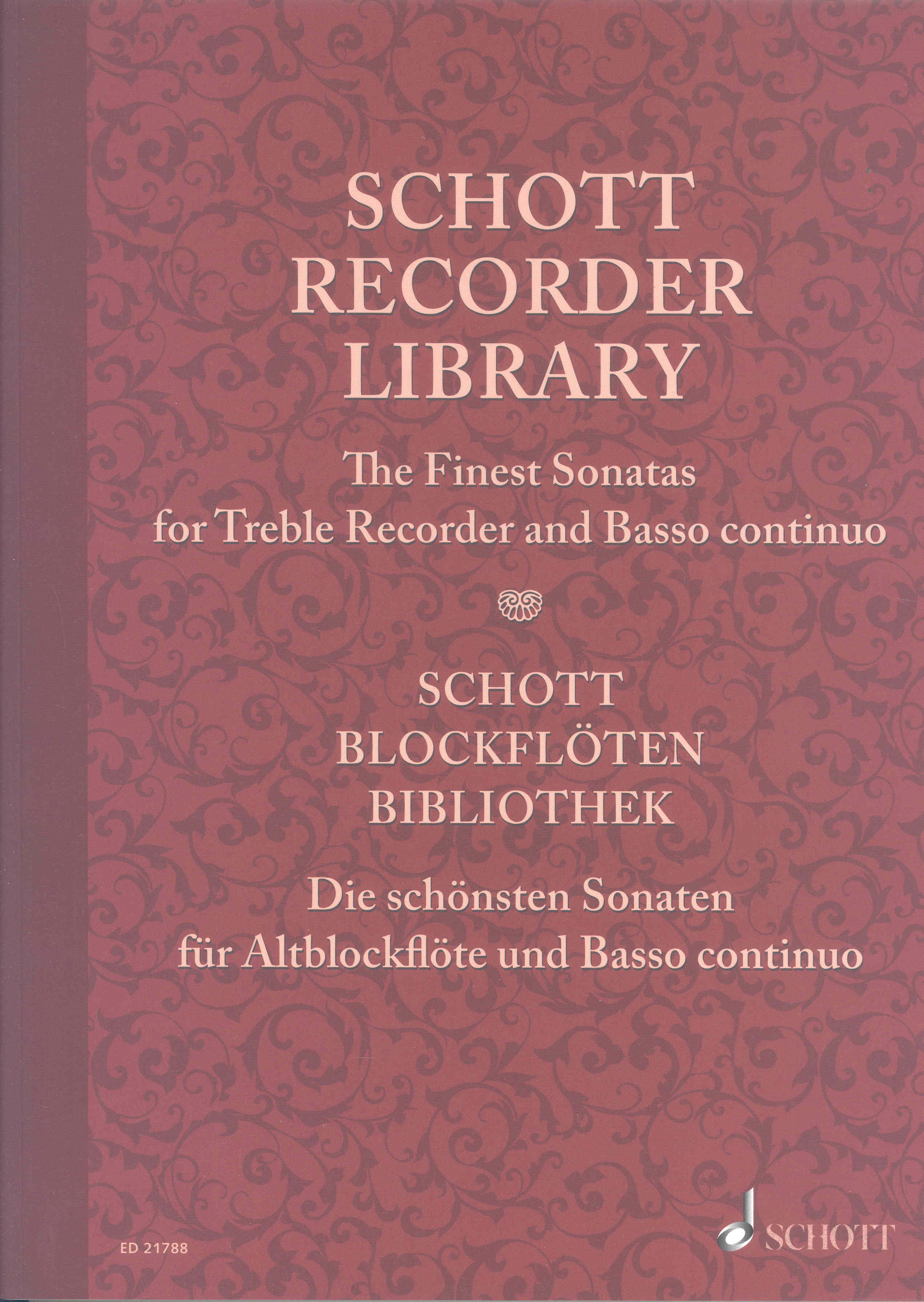 Schott Recorder Library Collection Of Sonatas Sheet Music Songbook