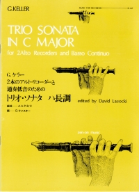 Keller Trio Sonata C 2 Treble Recorders & Piano Sheet Music Songbook